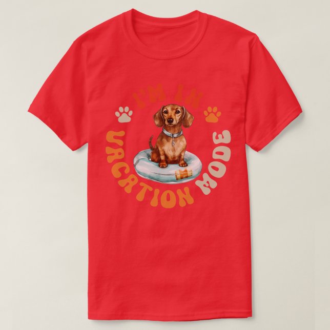 Vaceringsläge för Dachshund-Hund T Shirt (Design framsida)