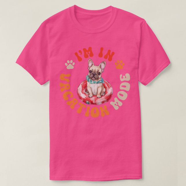 Vaceringsläge för Frenchie Hund T Shirt (Design framsida)