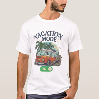 Vaceringsläge på - Retro VW-kamper Van Handflatan T Shirt