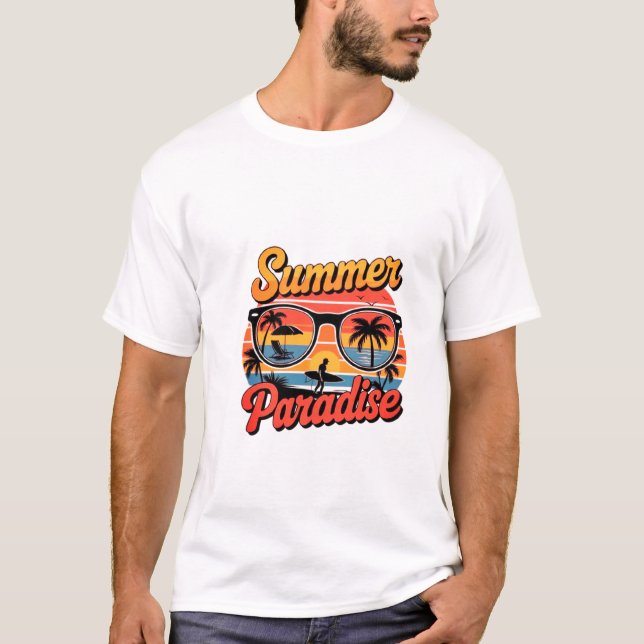 Vaceringsläge på sommaröns design t shirt (Framsida)