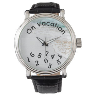 Vaceringstid på Whitewashed Wood Armbandsur