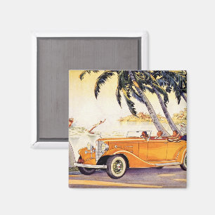 Vacitet i vintage i en konvertibel bil magnet