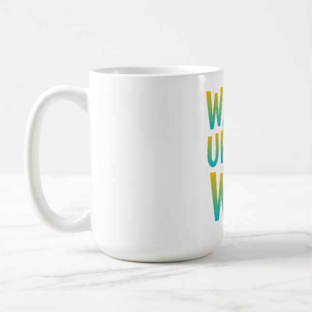 Väck dig och vinn motiverande typografi kaffemugg (Vänster)