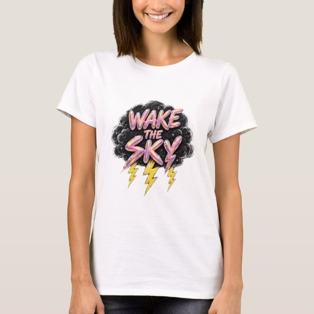 Väck Himlens Blixt Storm T Shirt (Framsida)