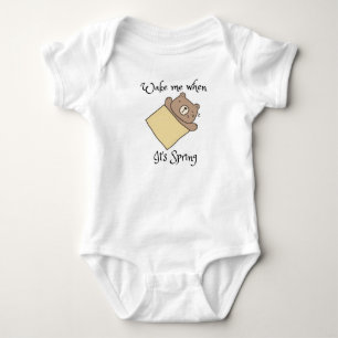 Väck mig när det är vår baby t shirt