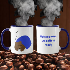 Väck mig när kaffet är klart Sleeping Bear Mugg