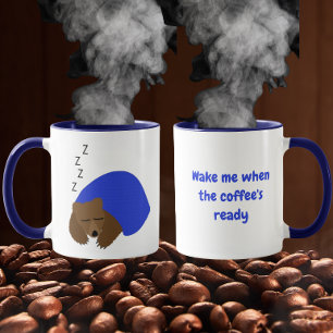 Väck mig när kaffet är klart Sleeping Bear Mugg