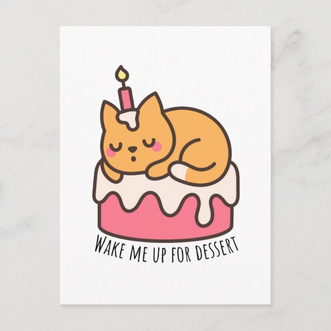 Väck mig till efterrätten vykort (Framsida)