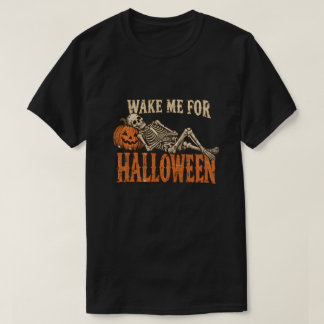 Väck mig till Halloween Vintage skelettpumpa T Shirt