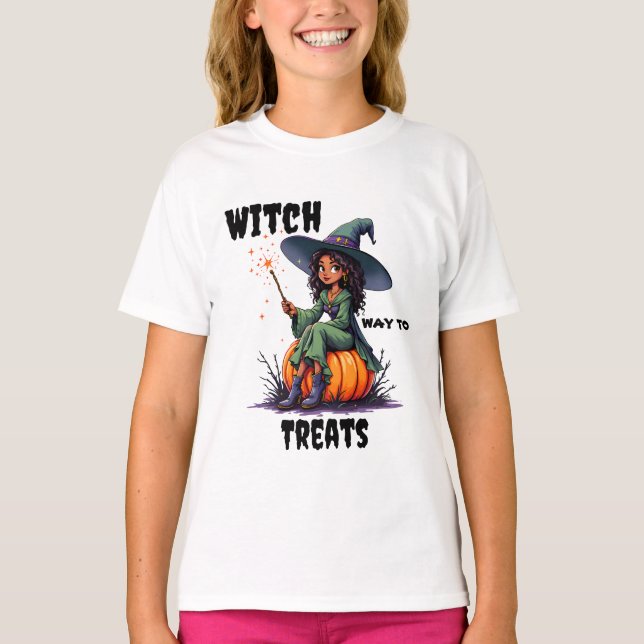 Väck till Treats! Halloween T Shirt (Framsida)