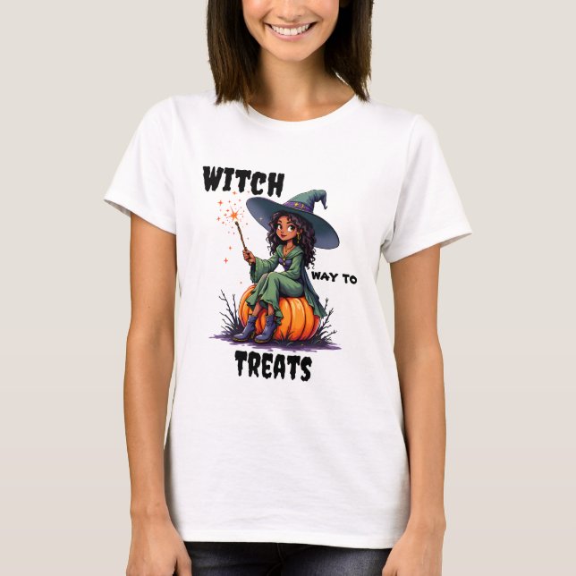 Väck till Treats! Halloween T Shirt (Framsida)