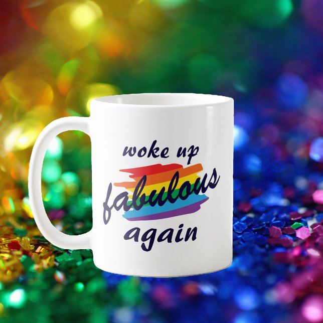 Väck upp Fabulous igen, lustigt Gay pride Kaffemugg (Skapare uppladdad)