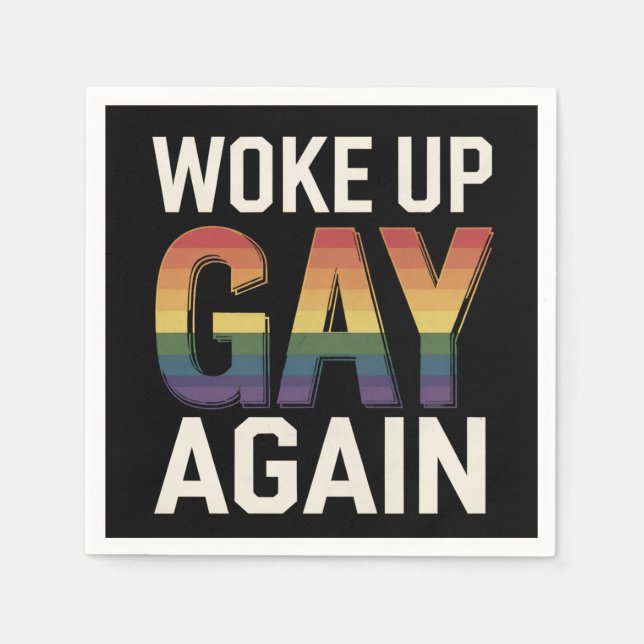 Väck upp igen LGBTQ-Pridet Ally Rainbow Pappersservett (Framsidan)