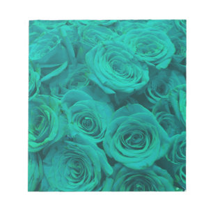 Vackal teal grönt ro teal-blommor anteckningsblock