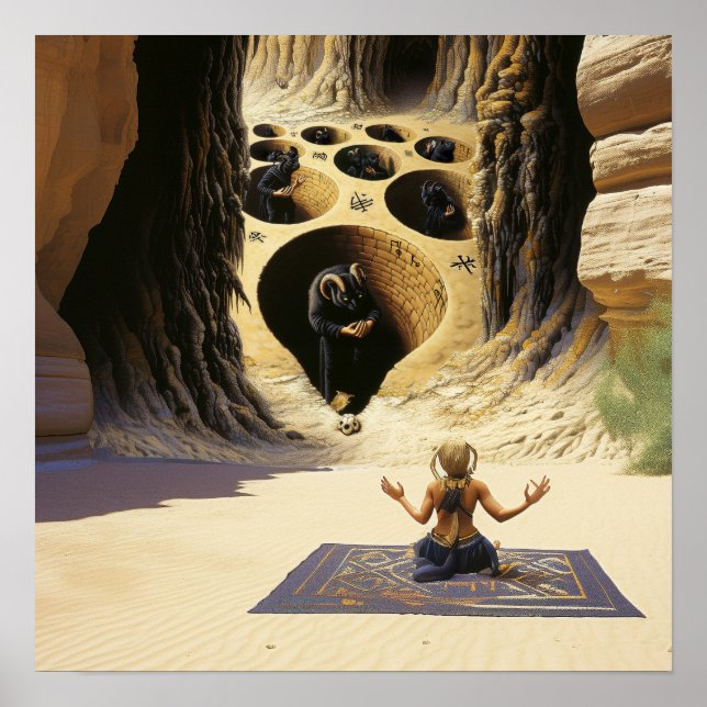 Väckande AI-bildprojektionsytevärde för skuggarbet Poster (Framsidan)