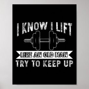 Väckande som gammal man Bodybuilding Barbell Wo Poster