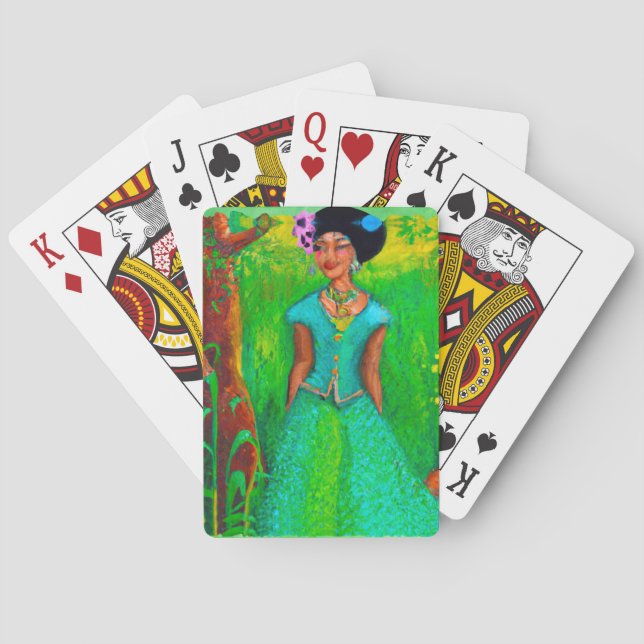 Vackare Jamaican-kvinna Casinokort (Baksidan)