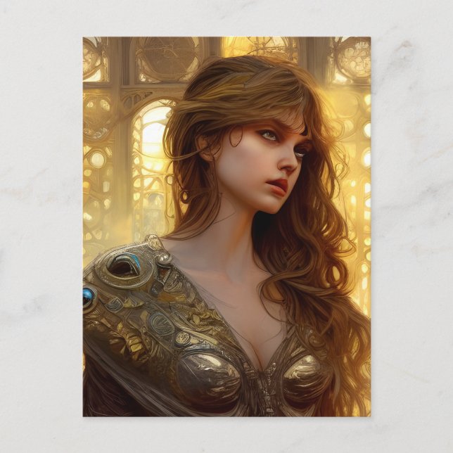 Vackare Warrior Woman Vykort (Framsida)