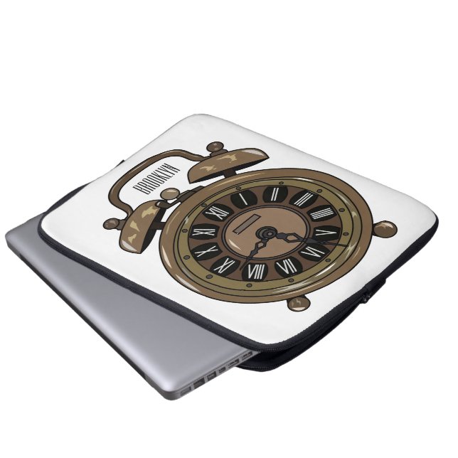 Väckarklocka serieillustration laptop fodral (Framre botten)