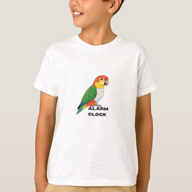 Väckarklocka Sun Conure – Högljudd Papegoja Design T Shirt (Framsida)