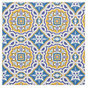 💙 Vackblå Azulejos 004, storlek med XXL Tyg