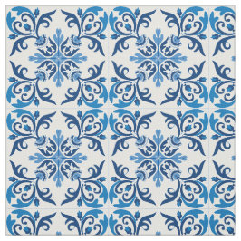 💙 Vackblå Azulejos, storlek duk Tyg