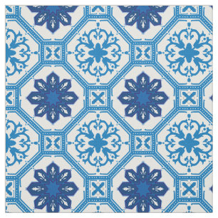 💙 Vackblå Azulejos, storlek med XXL-plattan Tyg