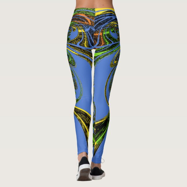 Vackblå fantastisk feminin helg-loungande leggings (Baksida)