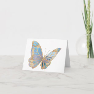 Vackblå, Lila och Silver Butterfly BLANK Kort