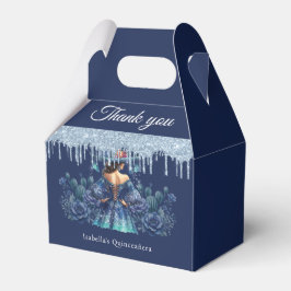 Vackblå mexikanska Stil Quinceañera Presentaskar