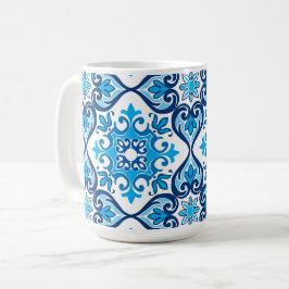 💙 Vackblå - vita Azulejos X. Kaffemugg