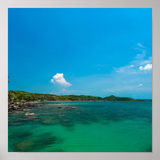 Vackblått hav på ön Koh Kood, Thailand Poster (Framsidan)