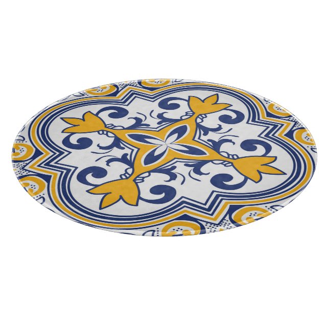 💙 Vackblått och gult Azulejos 9 Styckning (Hörn)