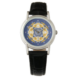 💛 💙 🤍 Vackblått och gult Azulejos Armbandsur