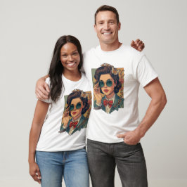 Vacker 19-tals Vintage Stil Mäns retro T-Shirt