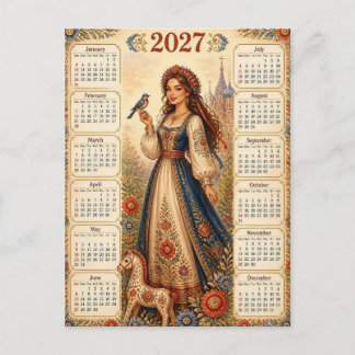 Vacker 2027-kalender vykort
