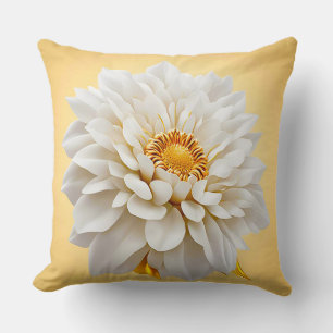 Vacker 3d vit blomma kudde