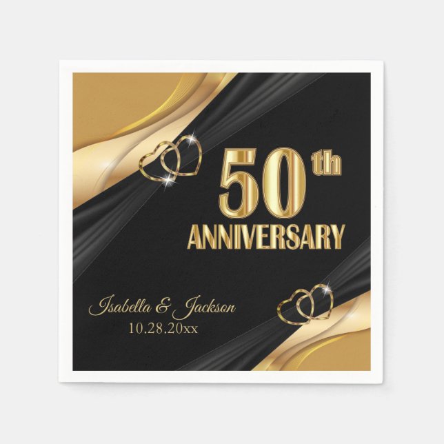 Vacker 50-års bröllopsjubileum  pappersservett (Framsidan)