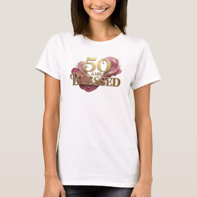 Vacker 50 OCH SALIG Stilsatsning T Shirt (Framsida)