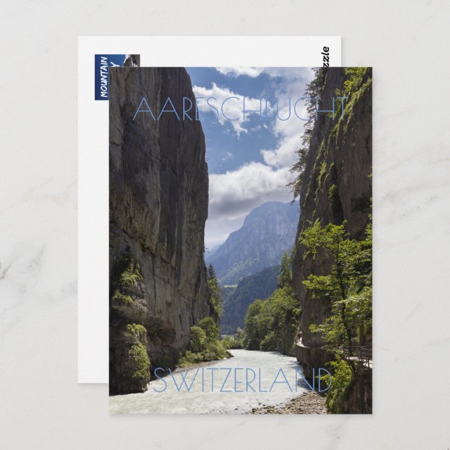 Vacker Aare Gorge, Schweiz Vykort (Fram/baksida)