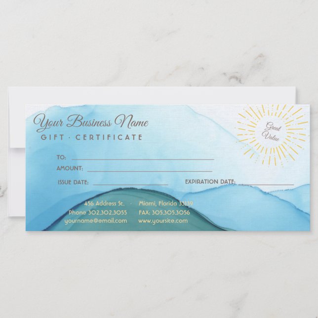 Vacker Abstrakt Blå Akvarellbläck (Framsida)