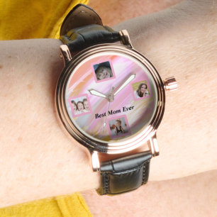 Vacker Abstrakt Elegant Rosa Guldklocka Armbandsur