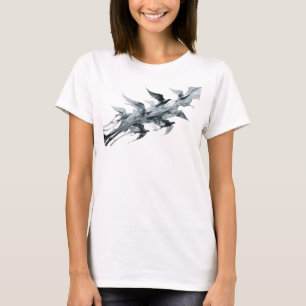 Vacker Abstrakt Fågelkonst i Silver - Konst för at T Shirt