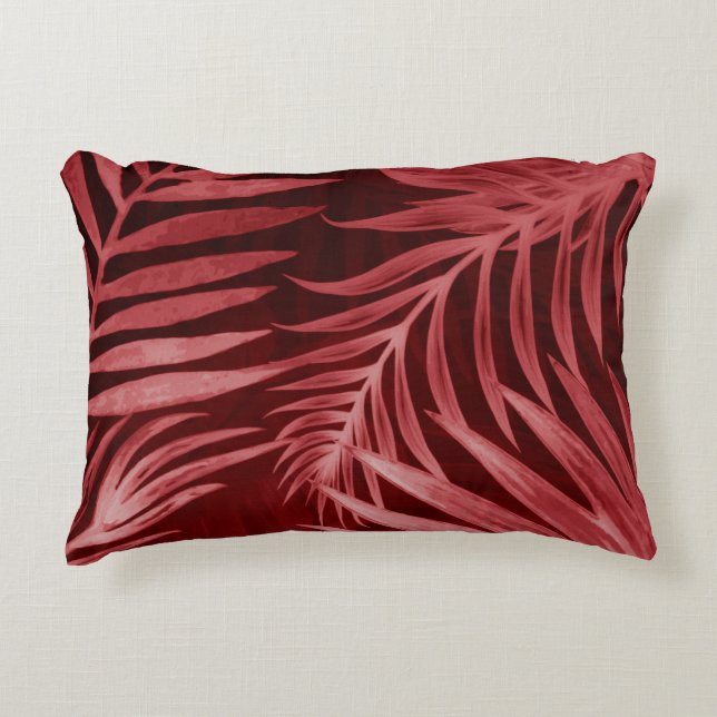 Vacker abstrakt färg rosa och rödblommor på b prydnadskudde (Framsidan)