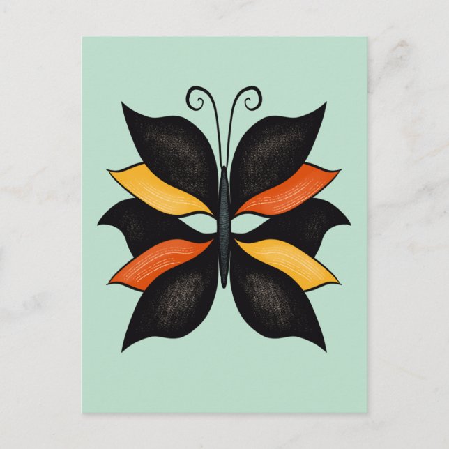 Vacker abstrakt fjärilskonst vykort (Framsida)