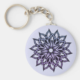 Vacker Abstrakt Flower Violet Nyckelring