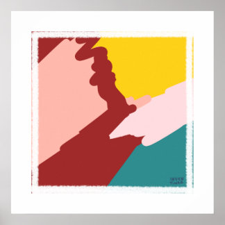 Vacker Abstrakt Konsttryck Artsy Röd Körsbärsvib Poster