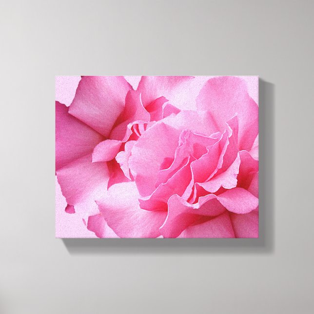 Vacker abstrakt snygg rosa ros modern blomsterkons canvastryck (Framsida)