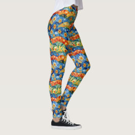 Vacker Abstrakt Sömlös Mönsterdesign Leggings