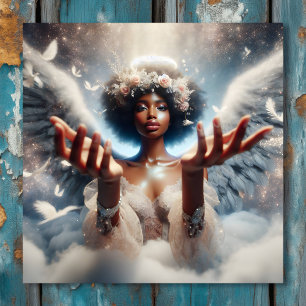 Vacker afrikansk-amerikansk ängel Etheral Poster